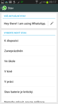 Nastavení stavu