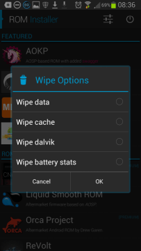 Provedení wipe