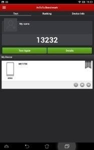 Asus MeMO Pad HD 7 - Antutu benchmark 13232