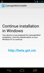 CyanogenMod Installer: pokračování na PC