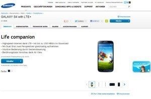 GALAXY S4 s LTE+ na německém webu Samsungu