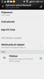 HTC Fetch - nastavení