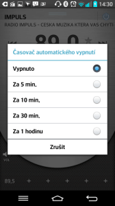 FM Rádio umí automatické vypnutí