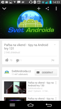Aplikace Youtube