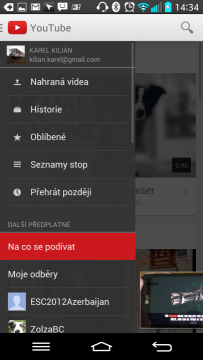 Aplikace Youtube
