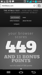 Chrome v HTML5 testu