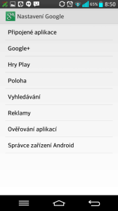 Nastavení Google