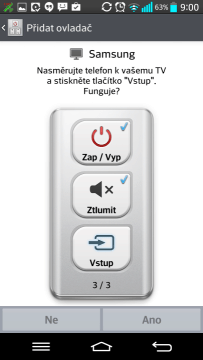 QuickRemote: test příkazů