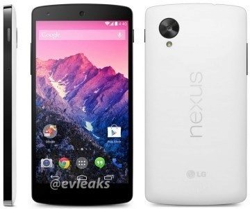 LG Nexus 5 v bílé barvě