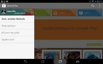 Obchod Play 4.4.21 - nové menu