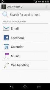 Sony SmartWatch 2 aplikace v telefonu
