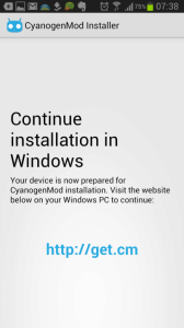 CyanogenMod Installer - pokračování na PC