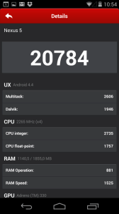 Nexus 5: výsledky v benchmarku Antutu Benchmark