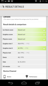 Nexus 5: výsledky v benchmarku 3D Mark Extreme