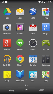 Seznam všech aplikací v Nexusu 5