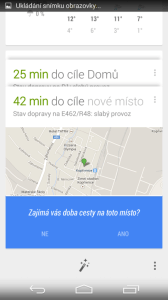 Tahem zleva doprava se dostanete do Google Now