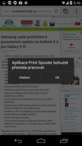 Aplikace Print Spooler bohužel přestala pracovat