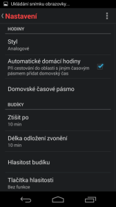 Hodiny - možnosti nastavení