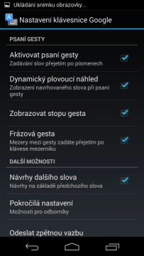 Možnosti nastavení klávesnice