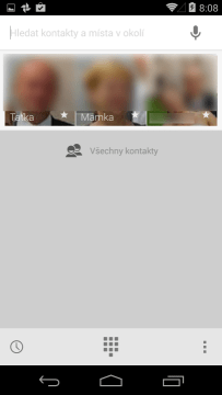Nejčastěji volané a oblíbené kontakty