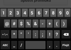 Výchozí klávesnice z Androidu 4.4