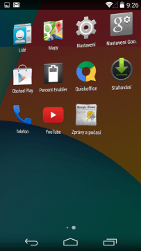 Listování seznamem aplikací