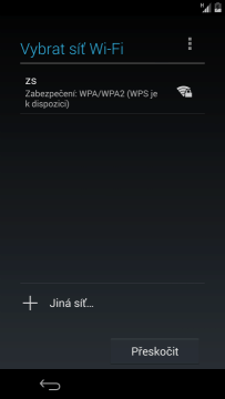 Úvodní konfigurace - připojení k Wi-Fi