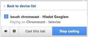 Chromecast - rozšíření Chrome