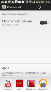 Chromecast - základní zobrazení