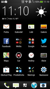 HTC One mini - menu aplikací
