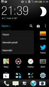 HTC One mini - Menu řazení