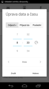 Mapy: nastavení času odjezdu či příjezdu
