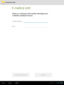 Poštovní klient E-mail - nastavení účtu
