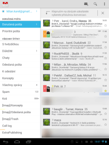 Gmail: seznam zpráv