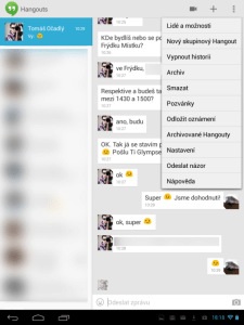 Hangouts: textový chat