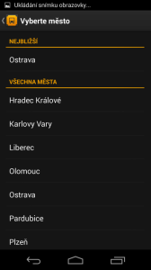 SMS Jízdenka: výběr města