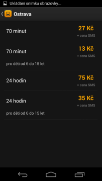 SMS Jízdenka: výběr typu jízdenky