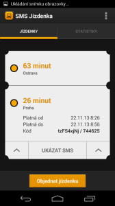 SMS Jízdenka: detail jízdenky
