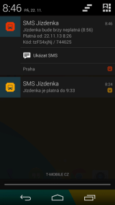 SMS Jízdenka: upozornění na končící platnost