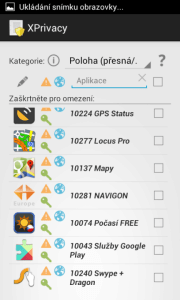 XPrivacy - Aplikace, které přistupovaly k informaci o poloze