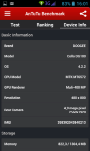 DOOGEE Collo DG100 v AnTuTu