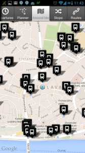 iTransit BA: sekce Around Me