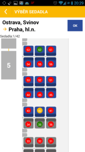 Jízdenky: výběr místa