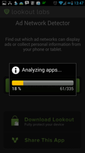 Lookout Ad Network Detector  - skenování