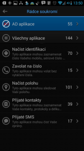 IObit Advanced Mobile Care - třídění dle oprávnění