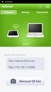 AirDroid: možnosti připojení