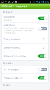 AirDroid: nastavení