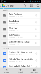 Disk Google: seznam souborů