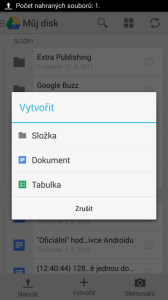 Disk Google: vytváření složek a dokumentů