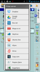 X-plore File Manager: přidání cloudového disku